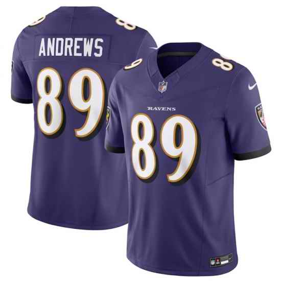 Men Baltimore Ravens 89 Mark Andrews Purple 2023 F U S E Vapor Jersey